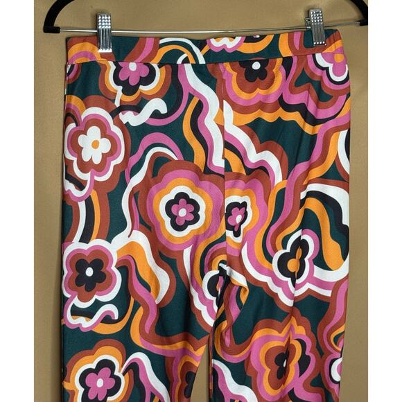 Smak Parlour Unique Vintage 1960’s Retro Floral Print Flare Leg Pants M NWOT - Picture 3 of 5